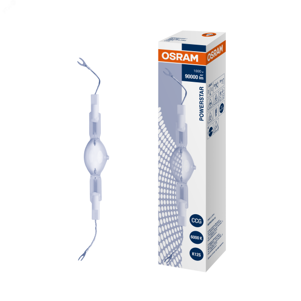 Лампа металлогалогенная МГЛ 1000вт 6100K HQI-TS 1000/D/S кабель Osram