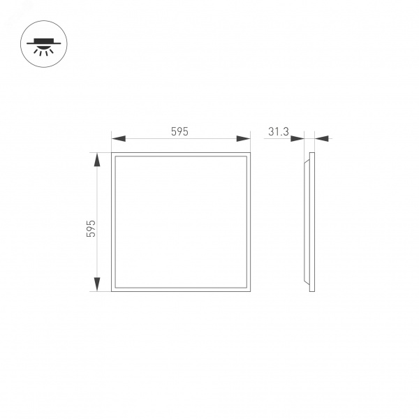 Светильник светодиодный DL-TITAN-S600x600-40W Day4000 (WH, 120 deg, CRI90, 230V) (ARL, IP40 металл, 7 лет)