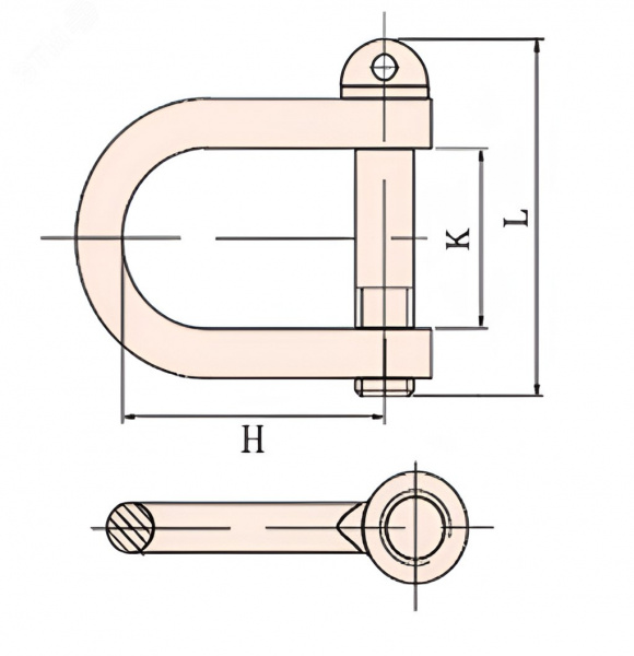 Скоба такелажная 1/2'' 30*60*40, искробезопасный сплав BeCu 292-1002