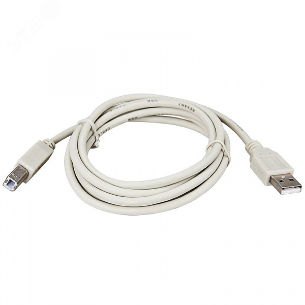 Кабель USB (шт. USB B - шт. USB A), 3м., серый