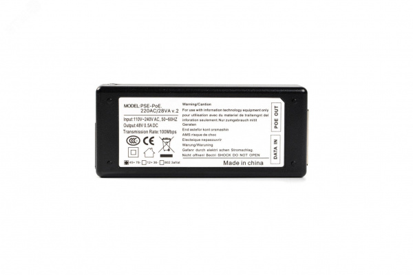 Инжектор PSE-PoE.220AC/28VA v.2 55В 0,5 А IEEE 802.3af IEEE 802.3at