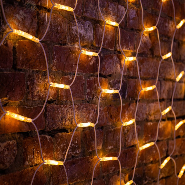 Гирлянда Сеть 2x3 м, белый каучук, 432 LED теплый белый