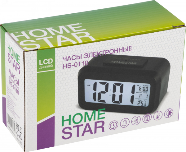 Часы электронные HS-0110, цвет черный