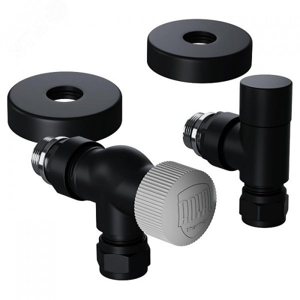Набор термостатический осевой Royal Thermo Design Pro 15мм М30х1,5 (Черный)