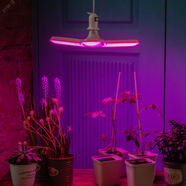 LED-P65-24W/SPSB/E27/FR/P3 PLP32WH Лампа светодиодная для растений. Форма P лепестковая, матовая. Спектр для рассады и цветения. Картон. ТМ