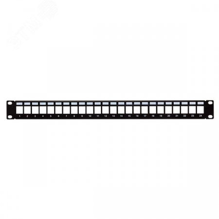 Патч-панель модульная TERACOM PRO 19'' 1U экранированная 24 порта с органайзером (пустая)