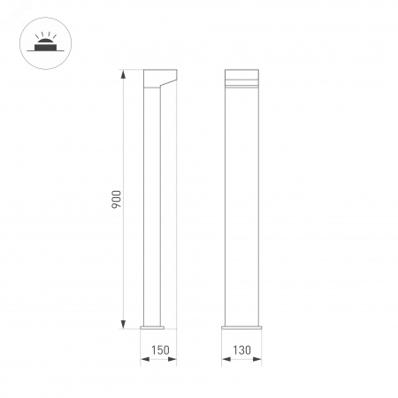 Светильник светодиодный LGD-JASMUS-BOLL-H900-12W Warm3000 (BK, 93 deg, 230 В) (ARL, IP20 Металл, 5 лет)