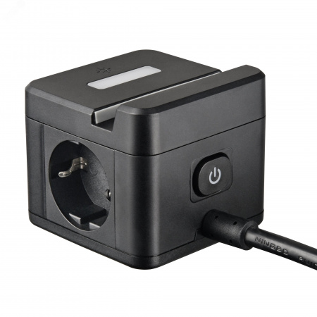 Удлинитель Standard с заземлением шнур 1,5м 2 гнезда 3 USB 16А держатель для телефона черный ТМ S-GCD2-1,5SBUH BLACK