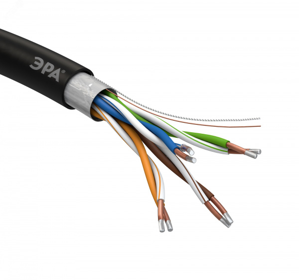 Кабель витая пара U/UTP 2x2x24 AWG Cat5e CCA PVC 305м ЭРА SIMPLE UL-2-PVC-A