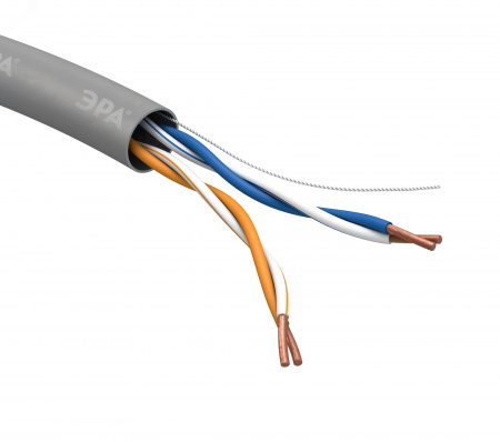 Кабель витая пара U/UTP 2x2x24 AWG Cat5e CCA PVC 305м ЭРА SIMPLE UL-2-PVC-A