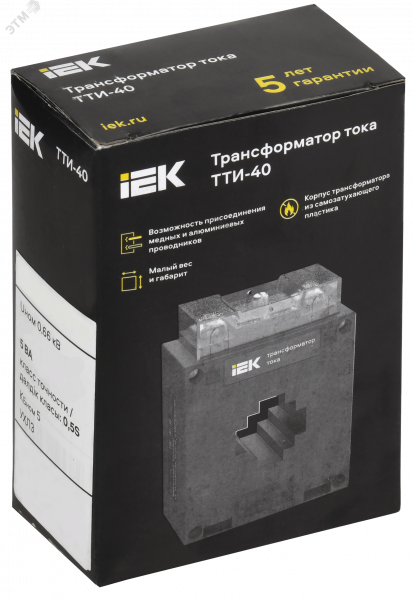 Трансформатор тока ТТИ-40 400/5А 5ВА класс 0,5 МПИ08 IEK