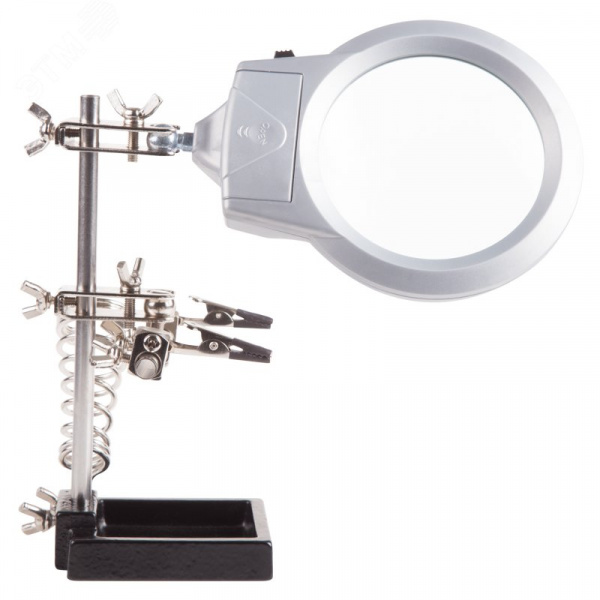 Держатель Третья рука с лупой х2.5