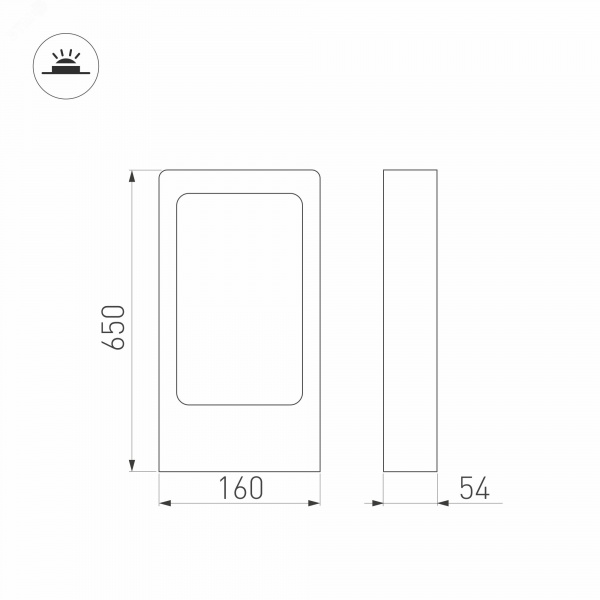 Светильник LGD-PATH-FRAME-H650-7W Warm3000 (BK, 100 deg, 230 В) (ARL, IP65 Металл, 3 года)