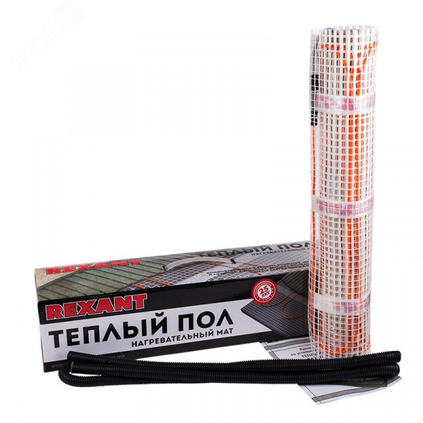 Теплый пол, нагревательный мат Extra, двухжильный, площадь 1 кв м, 0.5х2 м, 160 Вт, REXANT