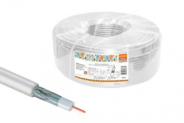 Кабель коаксиальный RG 6 CCS (100м) для внутр. прокладки белый народный