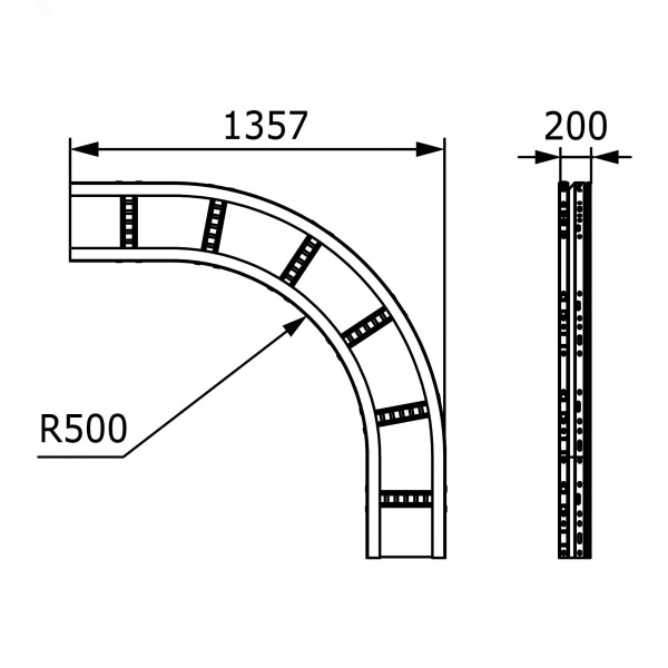 Угол листовой 90 градусов 200x600 R=660мм горячеоцинкованный