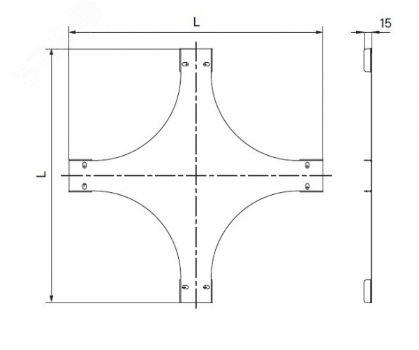 Крышка на Х-образный ответвитель 150, 2,0 мм, в комплекте с крепежными элементами необходимыми для монтажа