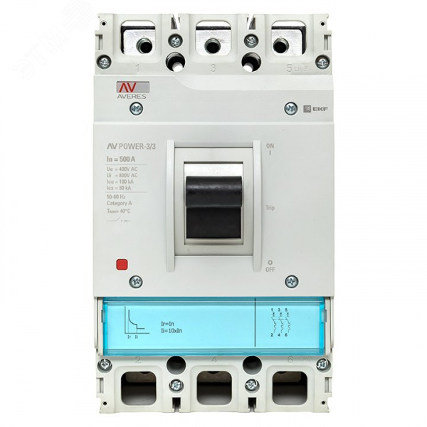 Выключатель автоматический AV POWER-3/3 500А 100kA TR AVERES