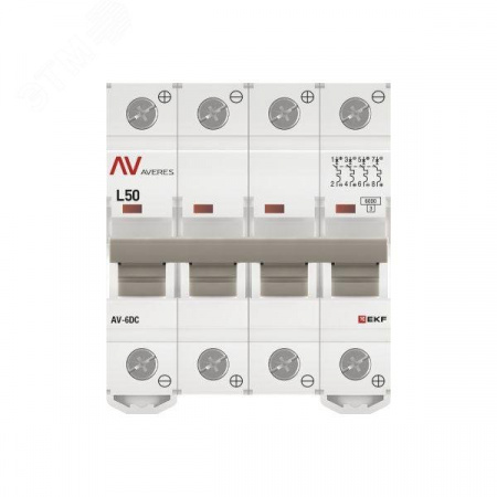 Выключатель автоматический AV-6 DC 4P 50A (L) 6kA EKF AVERES