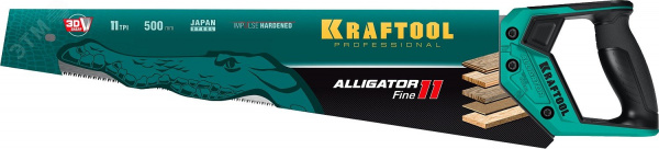 Ножовка для точного реза ''Alligator Fine 11'', 500 мм, 11 TPI 3D зуб