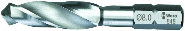 Насадка-сверло 848/1 HSS спиральное по металлу хвостовик 1/4 C 6.3 3.1X40 мм