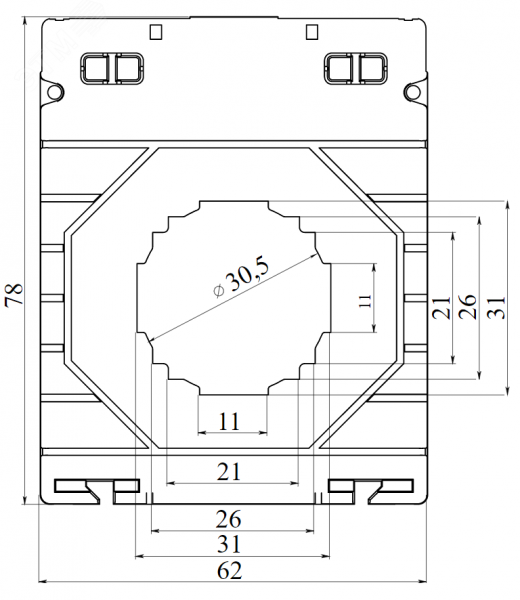 Трансформатор тока CT30 150A, класс 0.2, 1ВА