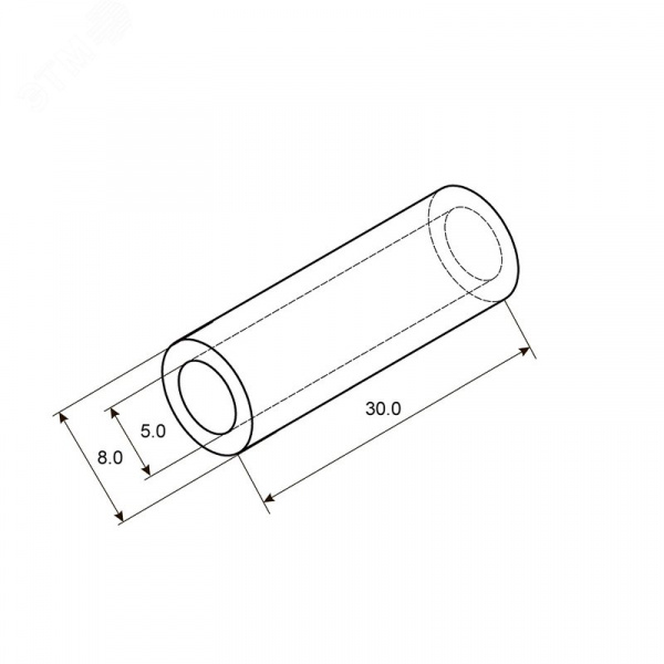 Гильза ГМЛ 10-5 (10 кв мм -  5 мм) ГОСТ 23469.3-79 5шт, REXANT