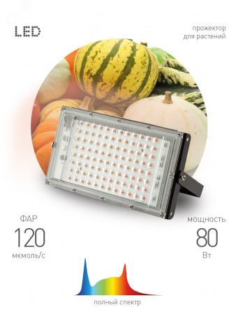 Фитопрожектор для растений светодиодный FITO-80W-Ra90-LED-Y полного спектра