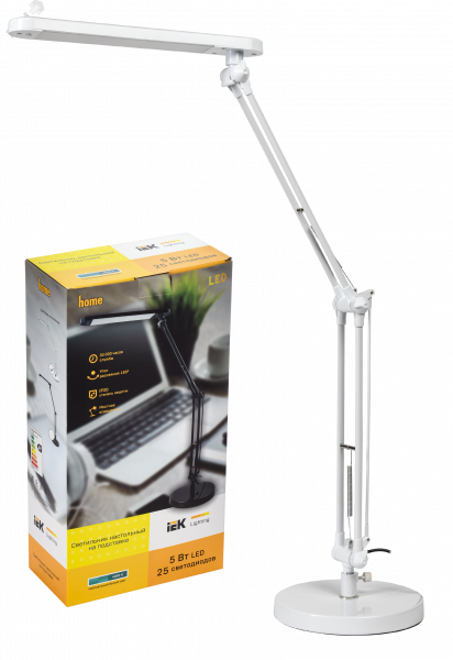 LIGHTING Светильник светодиодный настольный 2018 5Вт на подставке белый IEK