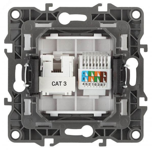 Розетка комбинированная RJ45+RJ11, Эра12, шампань, 12-3109-04