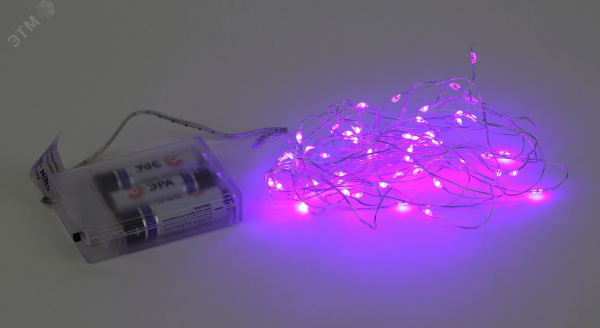 Гирлянда LED Нить 5 м сиреневый свет, АА ENIN -5NP