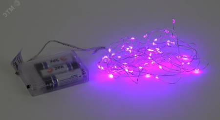 Гирлянда LED Нить 5 м сиреневый свет, АА ENIN -5NP