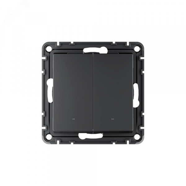 ATLASDESIGN SMART 2-кл. ВЫКЛЮЧАТЕЛЬ с подсв., Zigbee, сх.5, L+N, 10А, мех., КАРБОН