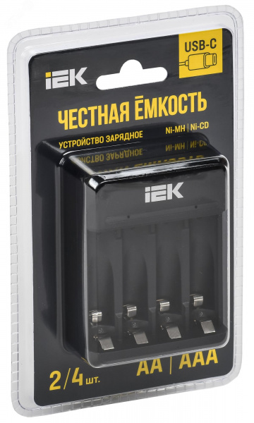 Устройство зарядное для 2-4 NiMH/CD аккумуляторов AA/AAA 200мА с LED индикатором IEK