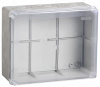 Коробка КМ41278 распаячная для открытой проводки 240х195х165мм IP55 RAL7035 прозрачный красный кабельные вводы