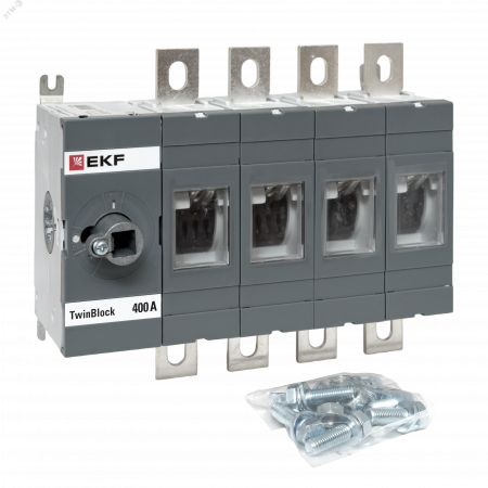 Рубильник 400A 4P без рукоятки управления TwinBlock EKF