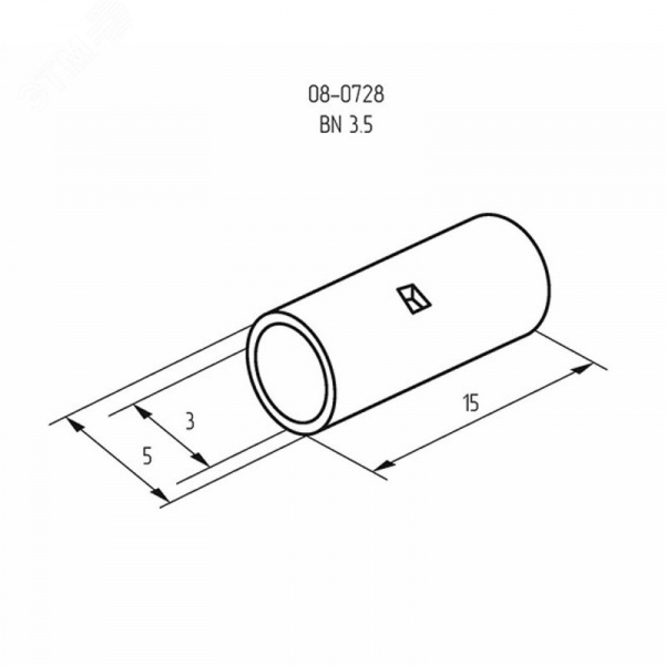 Гильза соединительная L-15 мм 2.5-4 кв мм (ГМЛ (DIN) 4), REXANT