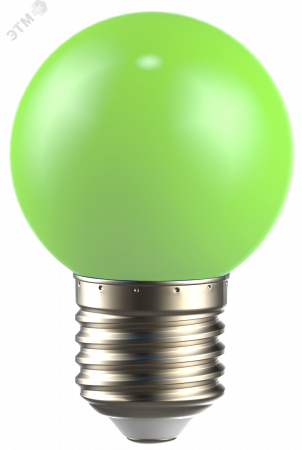 LIGHTING Лампа светодиодная декоративная G45 шар 1Вт 230В зеленый E27 IEK