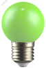 LIGHTING Лампа светодиодная декоративная G45 шар 1Вт 230В зеленый E27 IEK