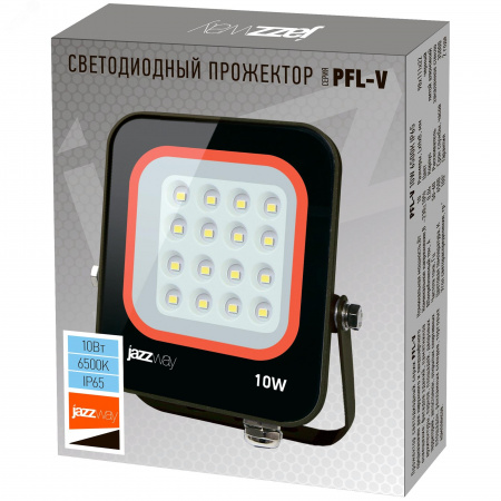 Прожектор светодиодный ДО  PFL- V-10Вт 6500К 900Лм IP65 185-260В угол светораспределения 120°Jazzway