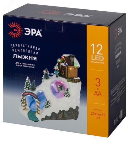 Новогодняя декоративная композиция Лыжня, мультиколор, 3*АА, 22*14*22 см EFIS-S06