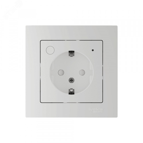 ATLASDESIGN SMART РОЗЕТКА с заземл., со шт., Zigbee, L+N, 16А, мех., БЕЛЫЙ