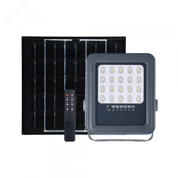 Прожектор светодиодный LED ДО-50Вт 6500К серый 800 Лм IP65 с солнечной панелью  JazzWay